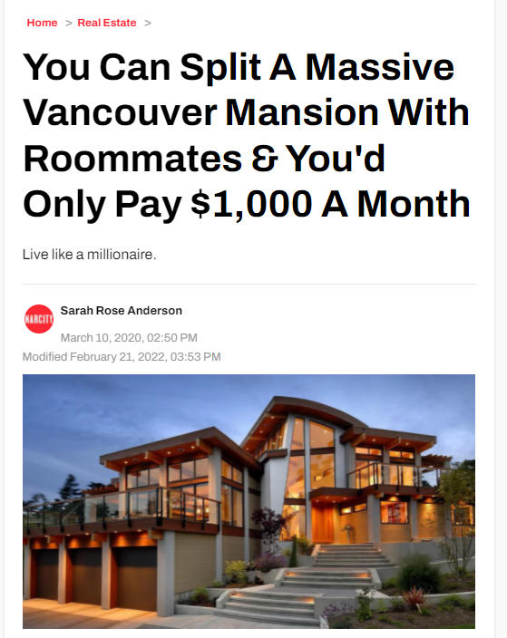 Splitting a Mansion for $1000